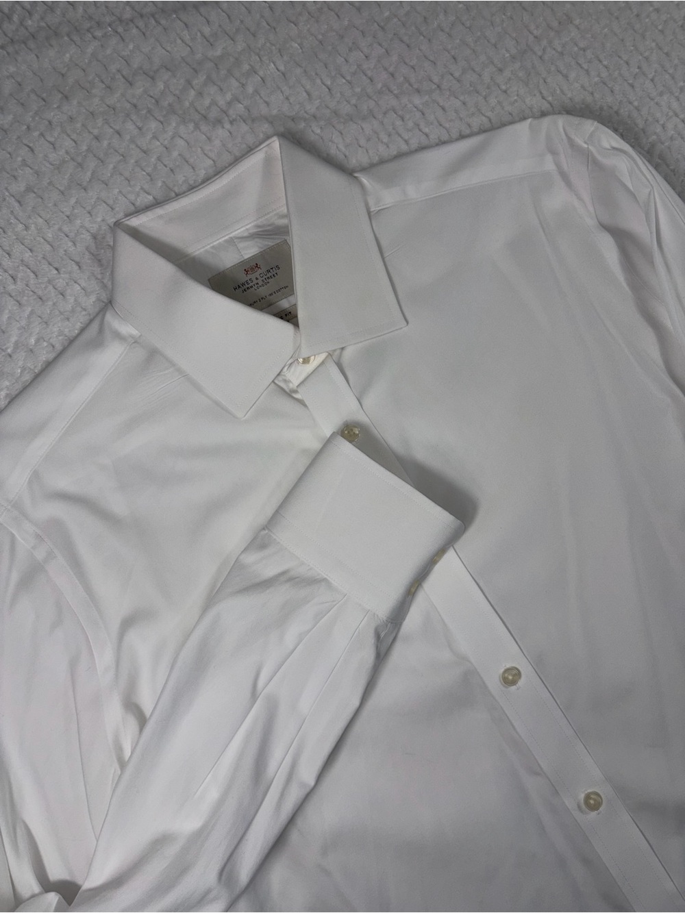 Hawes & Curtis White Long Sleeve Dress Shirt Size 16.5/36 Classic Fit
